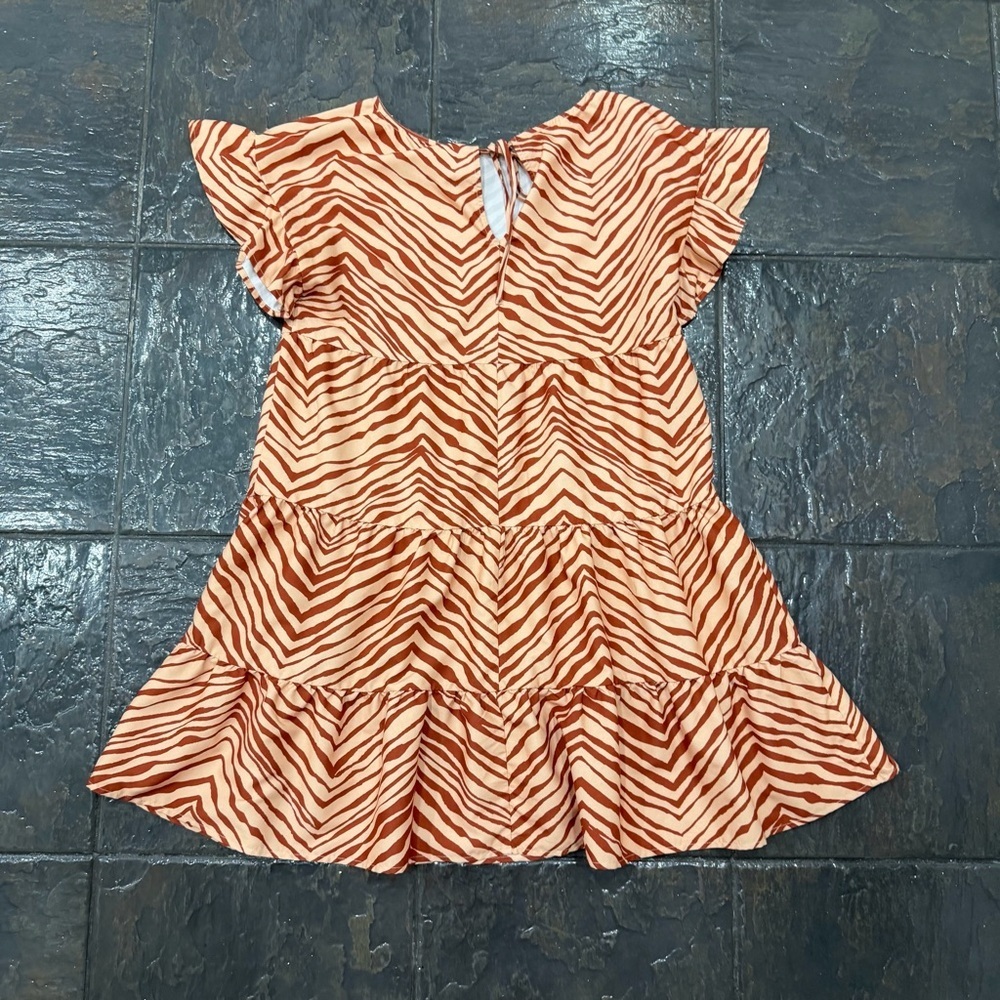 Nine West Zebra Print Tiered Mini Dress Size Medium - Picture 7 of 8